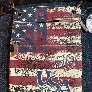 USA tote, small purse, like new, unique design